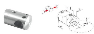 Support pour liaison de deux tubes de 12 mm bord à bord