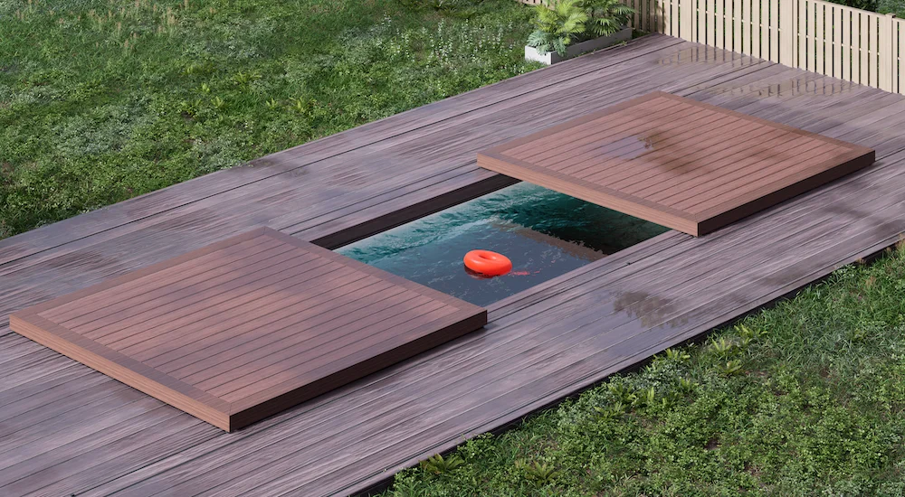 Terrasse coulissante en 2 parties